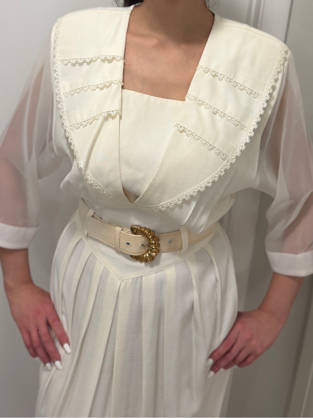 Nina Piccalino 80s vintage ivory dress